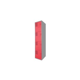 Locker Color Rojo - 4 Puertas